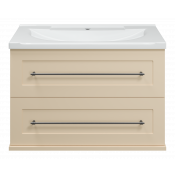 Тумба под раковину Misty Марта 80 П-Мрт09080-031П2Я подвесная с 2 ящиками бежевая