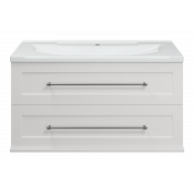 Тумба под раковину Misty Марта 100 П-Мрт09100-011Пр подвесная с 2 ящиками белая
