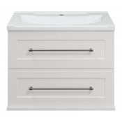 Тумба с раковиной Misty Марта 70 УТ000013429 2 ящ. белая эмаль (глянец)