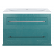 Тумба под раковину Misty Марта 80 П-Мрт01080-092По подвесная с 2 ящиками бирюзовая
