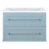 Тумба под раковину Misty Марта 80 П-Мрт01080-062По подвесная с 2 ящиками голубая