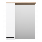 Зеркальный шкаф Misty Крафт-60 П-Кра-02060-011Л левый белый/зебрано сахара