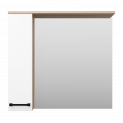 Зеркальный шкаф Misty Крафт-80 П-Кра-02080-011Л левый белый/зебрано сахара