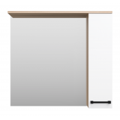 Зеркальный шкаф Misty Крафт-80 П-Кра-02080-011П правый белый/зебрано сахара