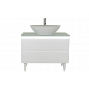 Тумба под раковину Misty Скай 100 П-Ска07100-0112Я с 2 ящиками напольная с подсветкой