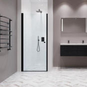 Душевая перегородка Creto Luna 125-WTW-90-200-CLN-6BLM 90 черный/прозрачное