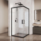 Душевой уголок Creto Divina 128-DEO-90-90-200-CLN-6BLM 90х90 черный/прозрачное