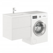 Тумба с раковиной подвесная Creto Cafor White 130 19-W130L  левая