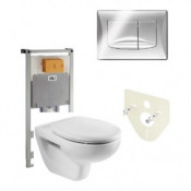 Комплект 5в1: унитаз подвесной Victoria с инсталляция OLI 80 + панель слива RIVER 300572mRi00R02