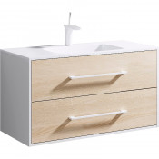 Тумба под раковину Aqwella 5 Stars Miami 100 MAI0110 белый/дуб сонома
