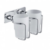 Двойной стакан для зубных щеток Timo Nelson 150032/00 хром/белый матовый