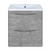 Тумба под раковину Misty Атлантик - 70 с 2 ящ. подвесная (серый камень) П-Атл-01070-501П2Я