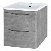 Тумба под раковину Misty Атлантик - 80 с 2 ящ. подвесная (серый камень) П-Атл-01080-501П2Я