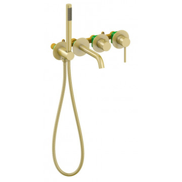 Смеситель встроенный для ванны с душем Timo Saona 2314/17YSM золото матовое