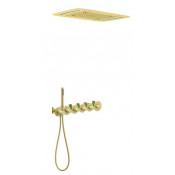 Душевая система скрытого монтажа с термостатом Timo Petruma SX-2319/17SM золото матовое