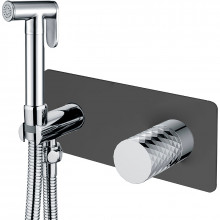 Гигиенический душ со смесителем Boheme Stick 127-BCR ручка Diamond черный матовый, хром