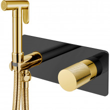 Гигиенический душ со смесителем Boheme Stick 127-BG.2 ручка Touch черный матовый, золото