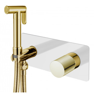 Гигиенический душ со смесителем Boheme Stick 127-WG.2 ручка Touch белый, золото