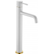 Смеситель для раковины Boheme Uno 462-WG белый/золото