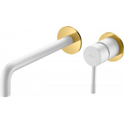 Смеситель для раковины Boheme Uno 465-WG белый/золото