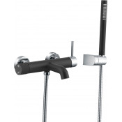 Смеситель для ванны Boheme Uno 463-BCR черный/хром