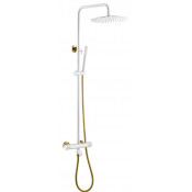 Душевая система Boheme Uno 468-T-WG с термостатом белый/золото