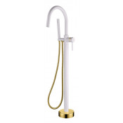 Смеситель напольный Boheme Uno 469-WG белый/золото