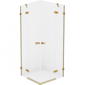Душевой уголок New Trendy Avexa Gold EXK-1883 100x110 брашированное золото/прозрачное