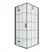 Душевой уголок New Trendy New Renoma Black L D-0273A/D-0164B 90х80 черный/прозрачное