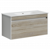 Тумба с раковиной Sancos Smart SM100E/CN7003 100 дуб бардолино/белый