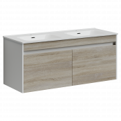 Тумба под раковину Sancos Smart SM120-2E 119 подвесная дуб бардолино/белый