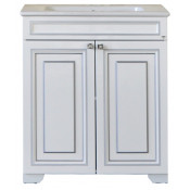 Тумба напольная Atoll Мальта белый/серебро