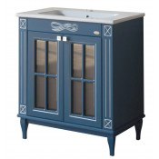 Тумба напольная Atoll Милана синий/серебро