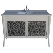 Тумба Atoll Валенсия 130 NEW напольная bianco/патина черная