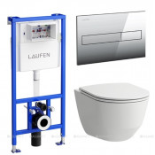 Комплект подвесного унитаза с инсталляцией Laufen Pro 8.6996.6.000.000.R