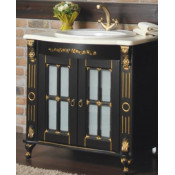 Тумба с раковиной Atoll Александрия К New 85 напольная черный/серебро