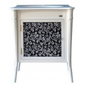 Тумба Atoll Валенсия 75 NEW напольная bianco/патина черная