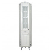 Шкаф-пенал Atoll Александрия напольный угловой слоновая кость/серебро