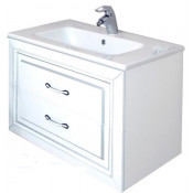 Тумба подвесная Atoll Валери 280 белый матовый/серебро