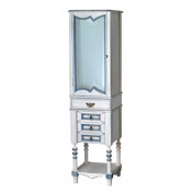 Шкаф-пенал Atoll Флоренция напольный слоновая кость/синий