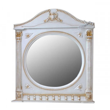 Зеркало Atoll Наполеон 195 с подсветкой белый жемчуг/золото