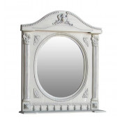 Зеркало Atoll Наполеон 195 с подсветкой белый жемчуг/серебро