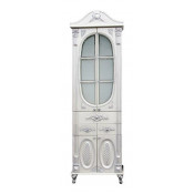 Шкаф-пенал Atoll Наполеон 60 напольный белый жемчуг/серебро