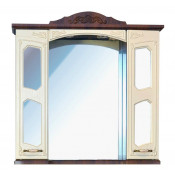 Зеркальный шкаф Atoll Маргарита с подсветкой орех