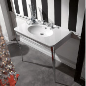 Раковина с консолью Kerasan Retro 1049K0 bi*1 cr legs белый/хром