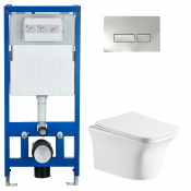 Подвесной комплект унитаза с инсталляцией Cerutti SPA CR555/CT9034/CR02CH