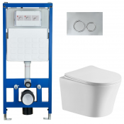 Подвесной комплект унитаза с инсталляцией Cerutti SPA CR555/CT7837/CR05CH