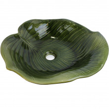 Раковина-чаша Bronze de Luxe Leaf 2427 46 см зеленый глянец