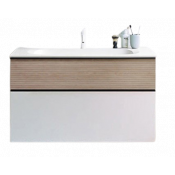 Тумба с раковиной Burgbad Fiumo SFXN102F3956FOT45G0200C0001*1 подвесная eiche dekor cashmere/белая