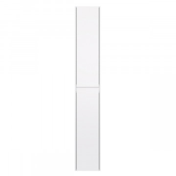 Пенал подвесной/напольный Dreja SLIM 99.0406, 30 см, универсальный, 2 дверцы, 4 стеклянные полки, белый глянец